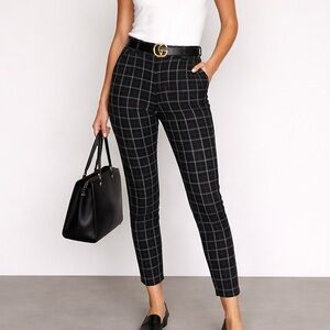 GAP Black White Plaid Skinny Ankle Pants
